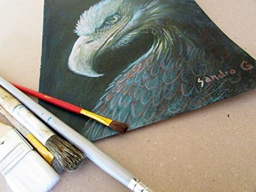 Bald Eagle original acrylic wall art painting - 9 x 7 1/2inch - 100% hand painted - decor animal art