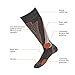 Pure Athlete High Performance Wool Ski Socks - Thermal Warm Merino Wool OTC Sock, Men Women (1 Pair - Black/Grey/Orange, Small)