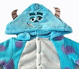 着ぐるみ　なりきり　仮装　変身　ボア製ベビー服　新生児　ディズニー　カバーオール　オーバーオール　２WAYベビー服　アフガン　暖か　つなぎ　防寒着　おくるみ　出産祝い ギフト 帽子つきベビー服 (モン