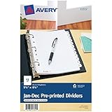 Avery Mini Preprinted Dividers with JAN-DEC Tabs, 5.5 x 8.5-Inches, 12-Tab Set (11315)