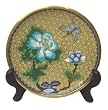 One of assorted design and color: Chinese cloisonne plate dish - 4"D