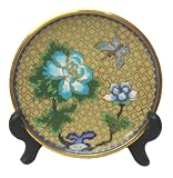 Chinese cloisonne plate dish - 4"D