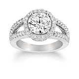 18k White Gold Round Diamond Split Bale Ring (1.51 ct., J Color, I1 Clarity Center; 2 1/2 cttw), Size 7