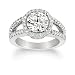 18k White Gold Round Diamond Split Bale Ring (1.51 ct., J Color, I1 Clarity Center; 2 1/2 cttw), Size 7