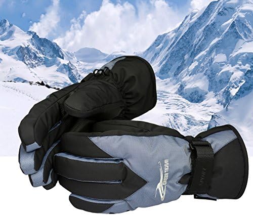Kk 100 Professional Waterproof Warm Gloves Autumn and Winter Outdoor Sports Ski Gloves (Black&Gray, medium)