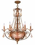 Crystorama Venetian 1 Tier Etruscan Gold Chandelier with Etruscan Gold Crystal
