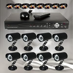 CCTV_CameraMall–JD7008AC1000G8BS202B. 8 Sharp CCD 35 IR Day/Night Vision Indoor/Outdoor Color Cameras with one 8 Channels Video Audio Security Surveillance DVR Digital Video Recorder System Built-in 1000GB HDD, Included 8x 60ft Siamese Cables and Power Supply Unit. Supports Network Remote Live Viewing Over Internet, Windows IE, iPhone, Win CE, Symbian, Blackberry