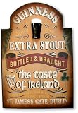 Guinness EXTRA STOUT IRISH PUB Wooden 3-D Sign