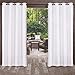 Exclusive Home Curtains Biscayne Indoor/Outdoor Two Tone Textured Window Curtain Panel Pair with Grommet Top, 54x120, Winter White