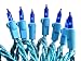 Set of 100 Blue Everglow Designer Mini Christmas Lights - Glitter Blue Wire