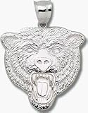Chicago Bears Giant 1 5/8" W x 1 1/2" H "Bear" Logo Pendant - Sterling Silver Jewelry