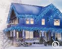 Set Of 200 Blue Christmas Icicle Lights By GE - White Wire