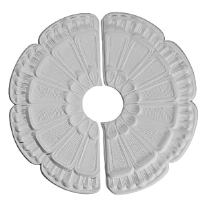 18 1 2OD x 3 5 8ID x 7 8P Flower Ceiling Medallion, Two Piece by 