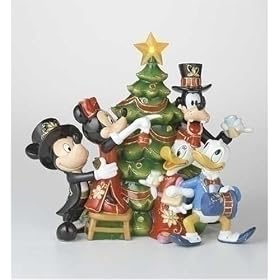 Roman Disney Collection - Mickey and Friends Christmas Party Lighted Cloissone Figure
