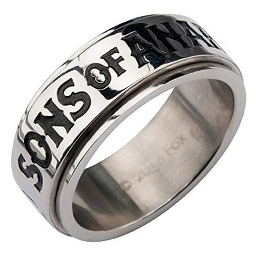 Sons of Anarchy Stainless Steel "SOA" Spinner Ring. Available Sizes: 9