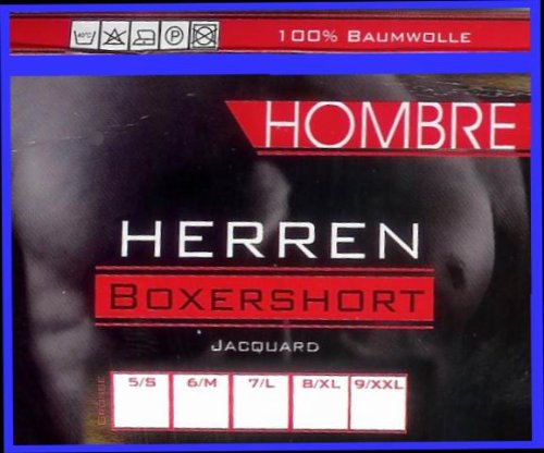 3er Pack klassische Boxershorts von Hombre in Jaquard Qualität, 100 % Baumwolle in 5 Größen