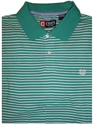 Men's Chaps Ralph Lauren Short Sleeve Polo Shirt Green with White Stripes