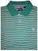 Men's Chaps Ralph Lauren Short Sleeve Polo Shirt Green with White Stripes
