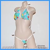 Sexy Brazilian Thong Bikini (Tropical Floral Print) DD Cup