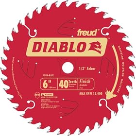 Freud D0640X Diablo 6-Inch 40 Tooth ATB Trim Saw Blade with 1 2-Inch Arbor by Diablo