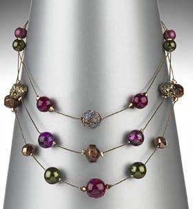 Assorted Bead 3 Row Necklace