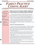Family Practice Coding Alert