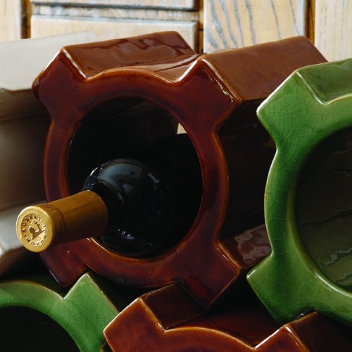 Global Views Tic Tac Toe Wine Bottle Holder, Tobacco