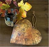 Produkt-Bild: MESSING HERZ ANTIK-PATINA DEKO EISEN H&Auml;NGER 9 cm