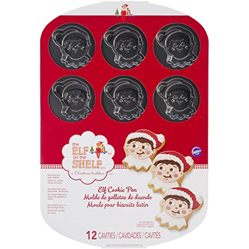 Wilton 2105-8551 Elf on The Shelf Cookie Pan, 12-Cavity