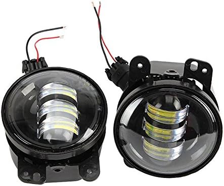 TECKLED Car Fog Lights LED for Jeep Wrangler 07-14 30W 1800LM Black with CREE-XTE Chips 4 Inches 2 pcs