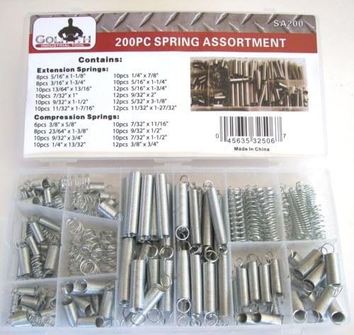 200PC GOLIATH INDUSTRIAL SPRING ASSORTMENT CARB CARBURETOR EXTENSION COMPRESSION