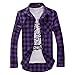 Easy Hot Fashion Casual Classic Men's Plaid Long Sleeve Slim Fit Shirt Top