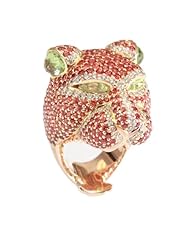 Samuel B. SoHo Boutique 18K Yellow Gold Multi-Gemstone Tiger Ring Size 7, 26.31 Tcw.
