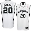 Manu Ginobili Jersey: adidas White Replica #20 San Antonio Spurs Jersey
