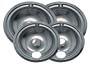 Range Kleen 11920-4X GE Drip Pans Containing 2 Units each 119A, 120A, Chrome