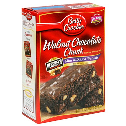Betty Crocker Supreme Brownie Mix, Walnut Chocolate Chunk, 21.2-Ounce Pouches (Pack of 12) by Betty Crocker