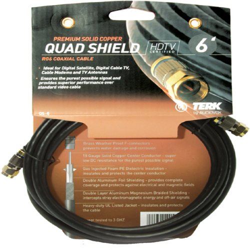 RG6 Premium Solid Copper Quadshield Coaxial Cable