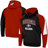 NCAA Georgia Bulldogs Black-Red Playmaker Pullover Hoodie Sweatshirt