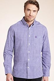 Blue Harbour Pure Cotton Mini Gingham Checked Shirt