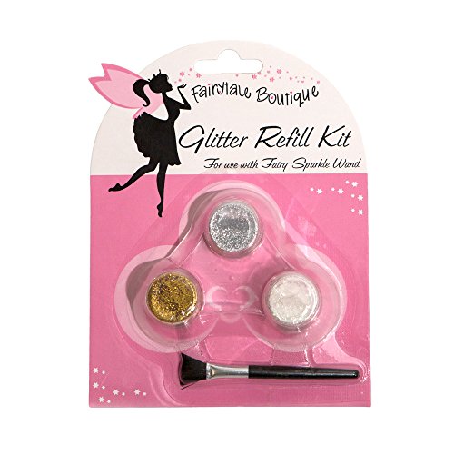 Glitter Refill Kit By FairyTale Boutique For Use With Fairy Sparkle Wand (Gold White Silver)