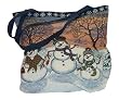 Snowman Decorative Christmas Shopping Tote Bag 17" x 17"