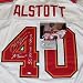 Mike Alstott Autographed/Hand Signed Tampa Bay Buccaneers White Reebok Jersey with A-Train/SB Champ