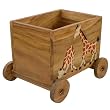 Carved & Painted Giraffe Acacia Wood Storage / Toy Box With Wheels