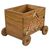 Carved and Painted Giraffe Acacia Wood Storage Toy... by 