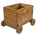 Carved & Painted Giraffe Acacia Wood Storage / Toy Box With Wheels