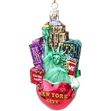 Kurt Adler C4108 New York City Glass Cityscape Ornament, 5-Inch