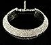 Fit&Wit Crystal Rhinestone Collar Choker Bridal Wedding Jewelry Necklace Silver