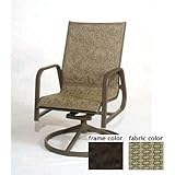 Siesta Aluminum Low Back Sling Swivel Rocker With Terra Frame And B0652 Fabric