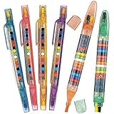 Fun Express Transparent Glitter Stacking Point Crayons (Pack of 12) - Stationery and Crayons Toy