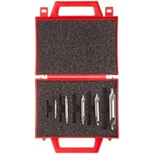 Magafor S115 5 Piece, 2 Flute, 60 Degrees Cutting Angle High-Speed Steel Uncoated (Bright) Combination Center Drill And Countersink Bit Set With Double End